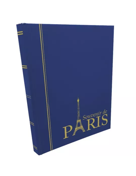 PERFECTA : Classeur fixe pour timbres Souvenir de Paris (Petit modèle-Pages Noires-16p.) Lot de 3