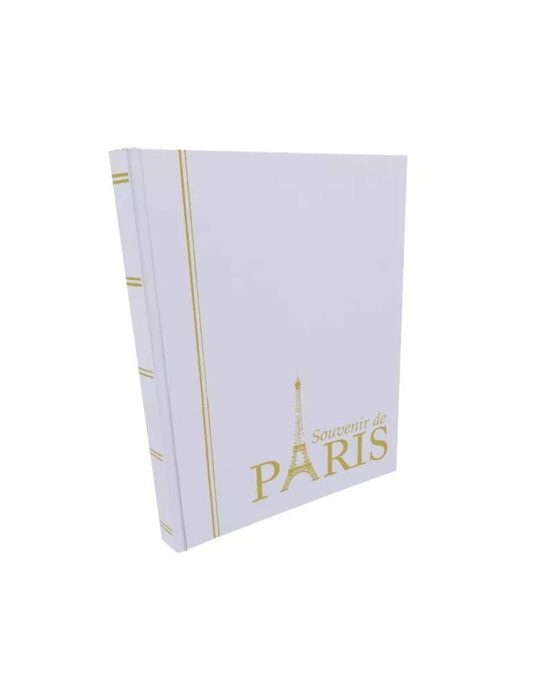 PERFECTA : Classeur fixe pour timbres Souvenir de Paris (Petit modèle-Pages Noires-16p.) Lot de 3