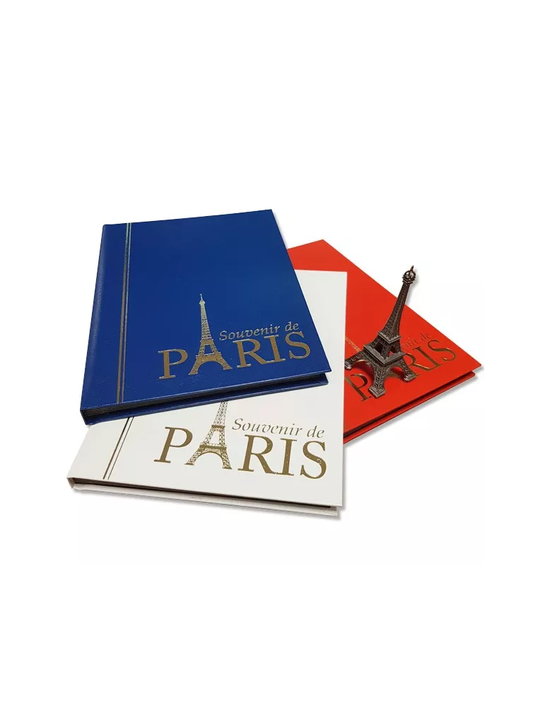 PERFECTA : Classeur fixe pour timbres Souvenir de Paris (Petit modèle-Pages Noires-16p.)