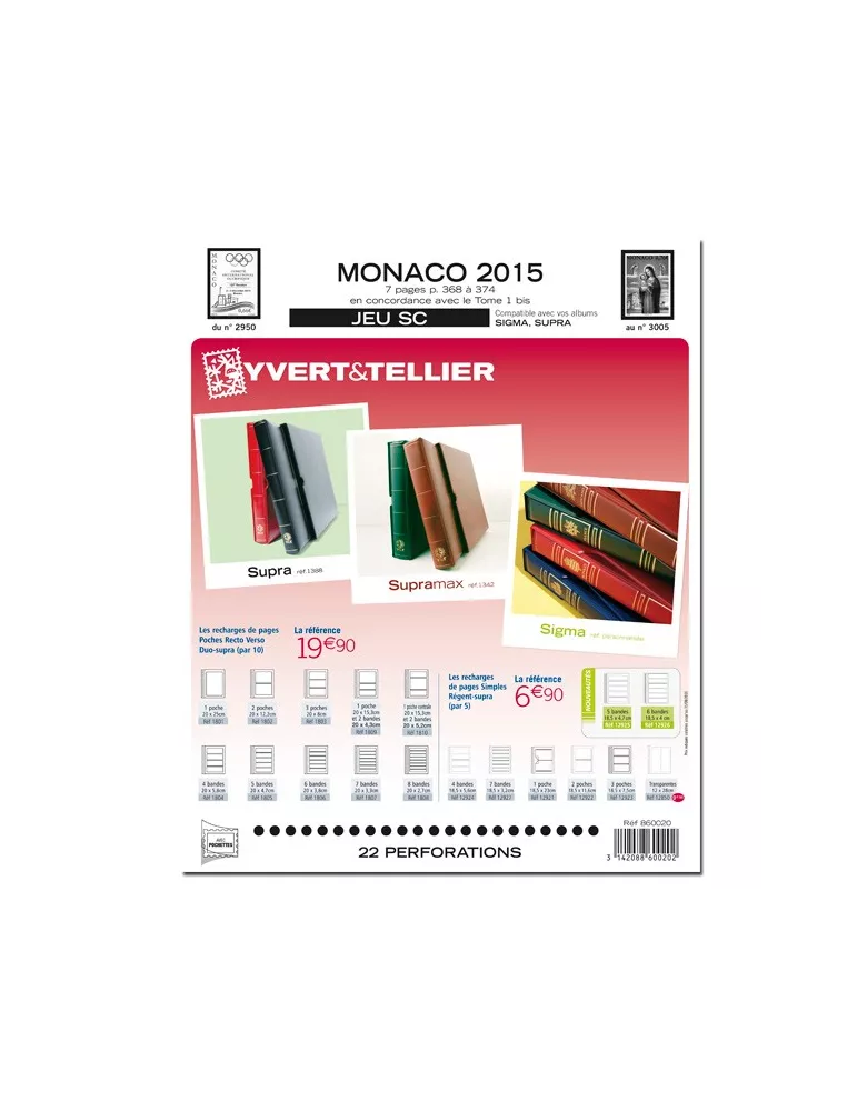 MONACO SC : 2015 (JEUX AVEC POCHETTES)