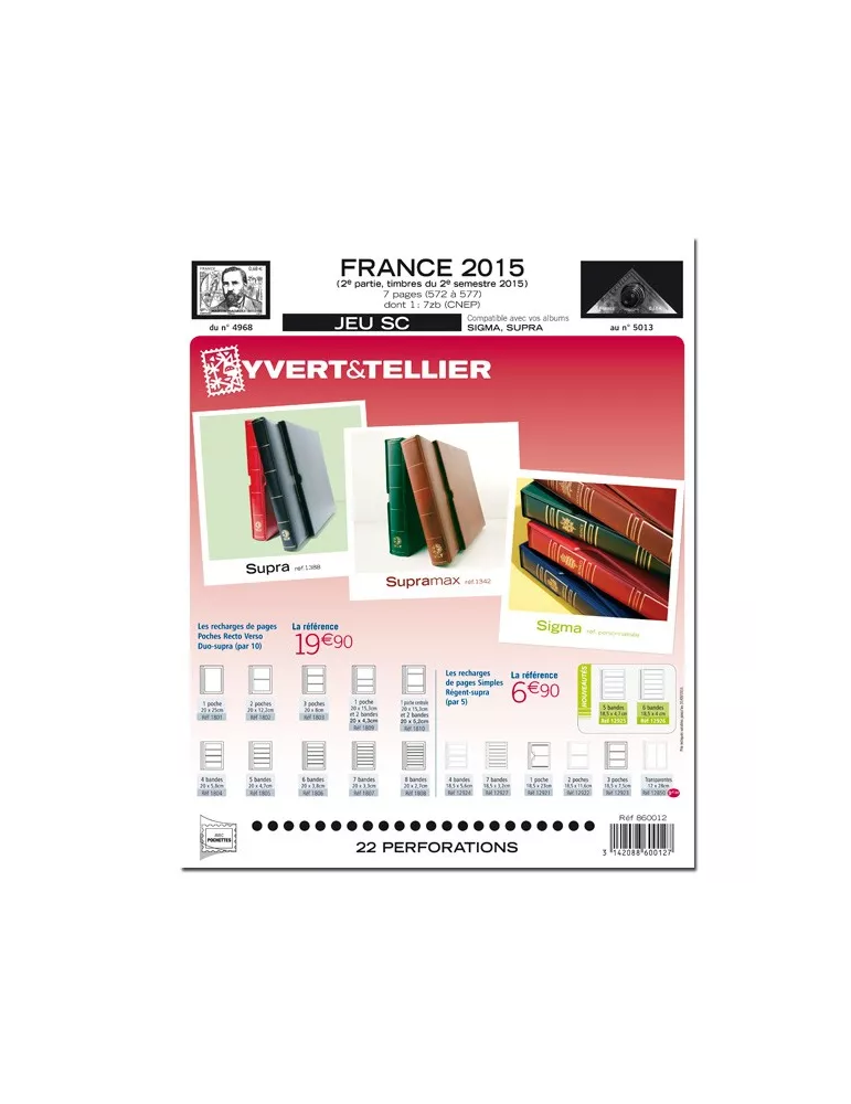 FRANCE SC : 2015 - 2E SEMESTRE (JEUX AVEC POCHETTES)