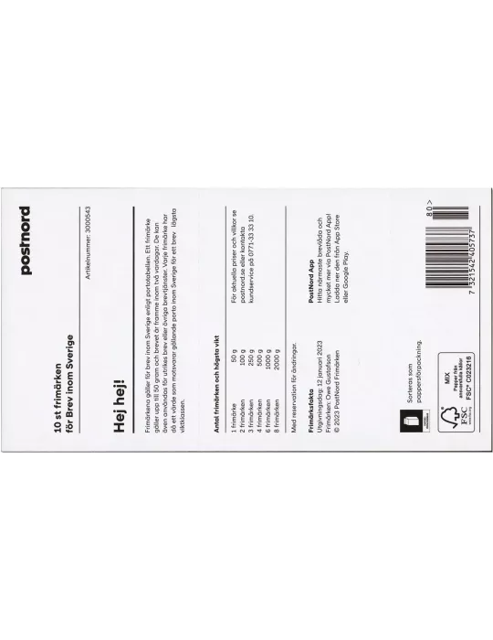 n° C3445 - Timbre SUEDE Carnets