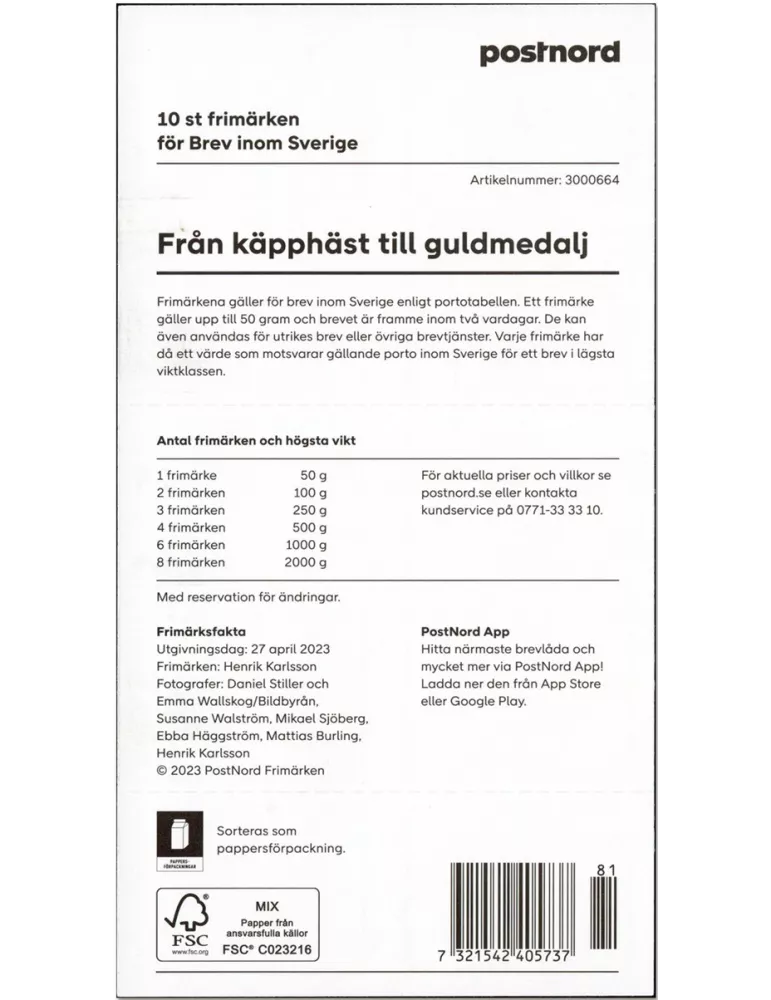 n° C3465 - Timbre SUEDE Carnets