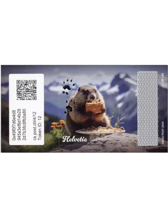 n° 4 - Timbre SUISSE Timbres Crypto