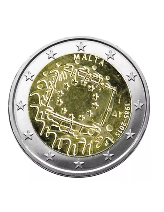 2 EURO COMMEMORATIVE 2015 : MALTE (30E ANNIVERSAIRE DU DRAPEAU EUROPEEN)