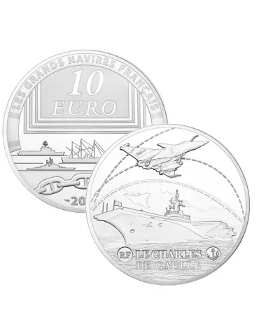 10 EUROS ARGENT - FRANCE - LE CHARLES DE GAULLE