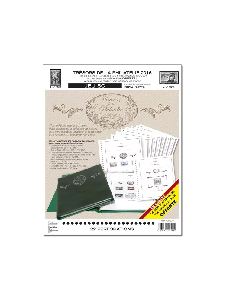 TRESORS DE LA PHILATELIE SC : 2016 (JEUX AVEC POCHETTES)