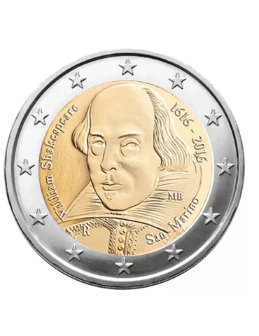 2 EURO COMMEMORATIVE 2016 : SAINT-MARIN (Mort de W Shakespeare) 2