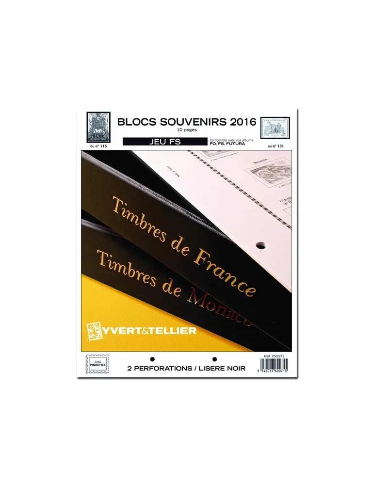 BLOCS SOUVENIRS FS : 2016 (JEUX SANS POCHETTES)