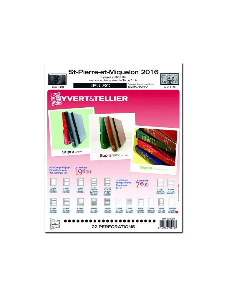 SAINT PIERRE ET MIQUELON SC : 2016 (JEUX AVEC POCHETTES)
