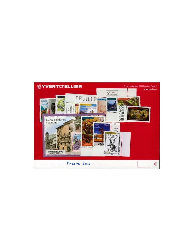 n° 748/762 - Timbre Andorre Année complète (2014)