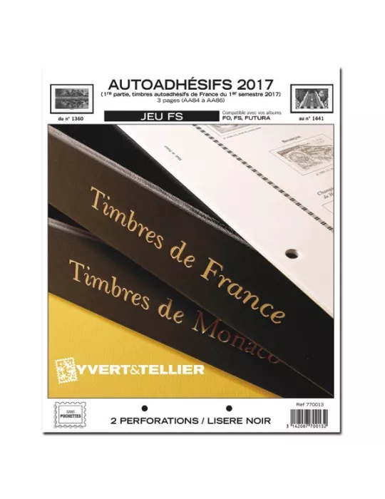 FRANCE AUTOADHESIFS FS : 2017 - 1ER SEMESTRE (JEUX SANS POCHETTES)