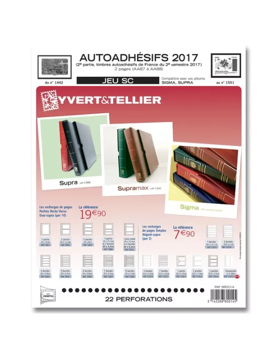 FRANCE AUTOADHESIFS SC : 2017 - 2E SEMESTRE (JEUX AVEC POCHETTES)