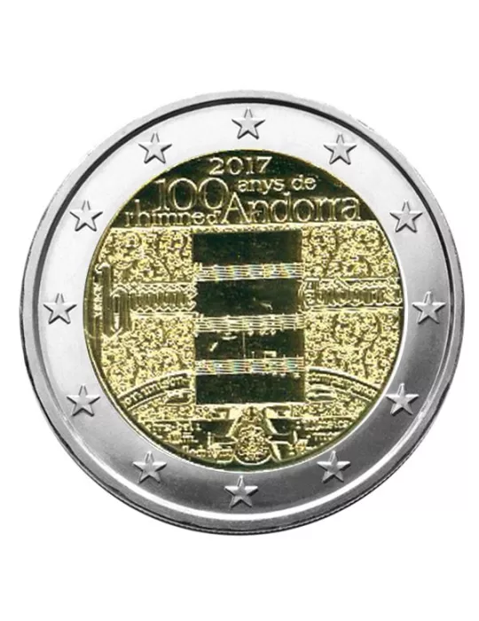 BU : 2 EURO COMMEMORATIVE 2017 (ANDORRE) : 100EME ANNIVERSAIRE DE L´HYMNE D´ANDORRE