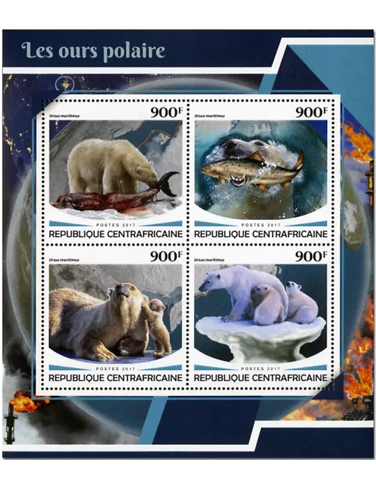 n° 5253/5256 - Timbre CENTRAFRIQUE Poste