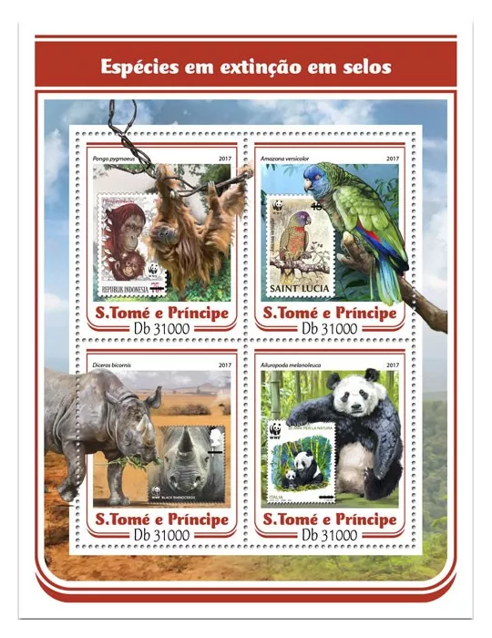 n° 5753/5756 - Timbre SAINT-THOMAS ET PRINCE Poste