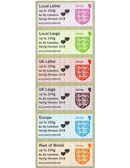 n° 92/97 - Timbre JERSEY Timbres de distributeurs