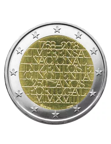 2 EURO COMMEMORATIVE 2018 : PORTUGAL (250ème anniversaire de l´imprimerie nationale)