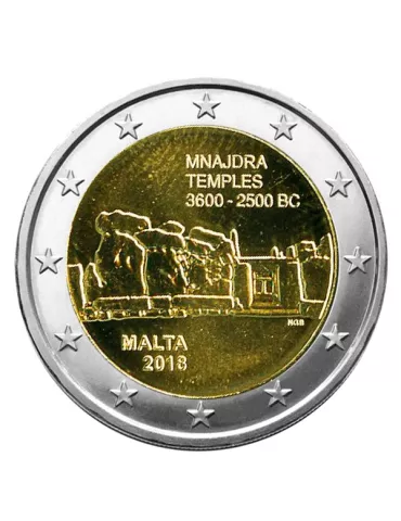 2 EURO COMMEMORATIVE 2018 : MALTE (Temples de Manjdra)