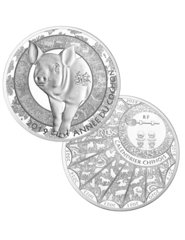 10 EUROS ARGENT - ANNEE DU COCHON (2019)