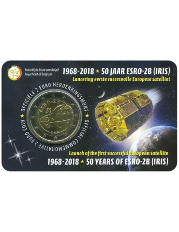 BU : 2 EURO COMMEMORATIVE 2018 : BELGIQUE - 50 ans Satellite Esro (Version flamande)