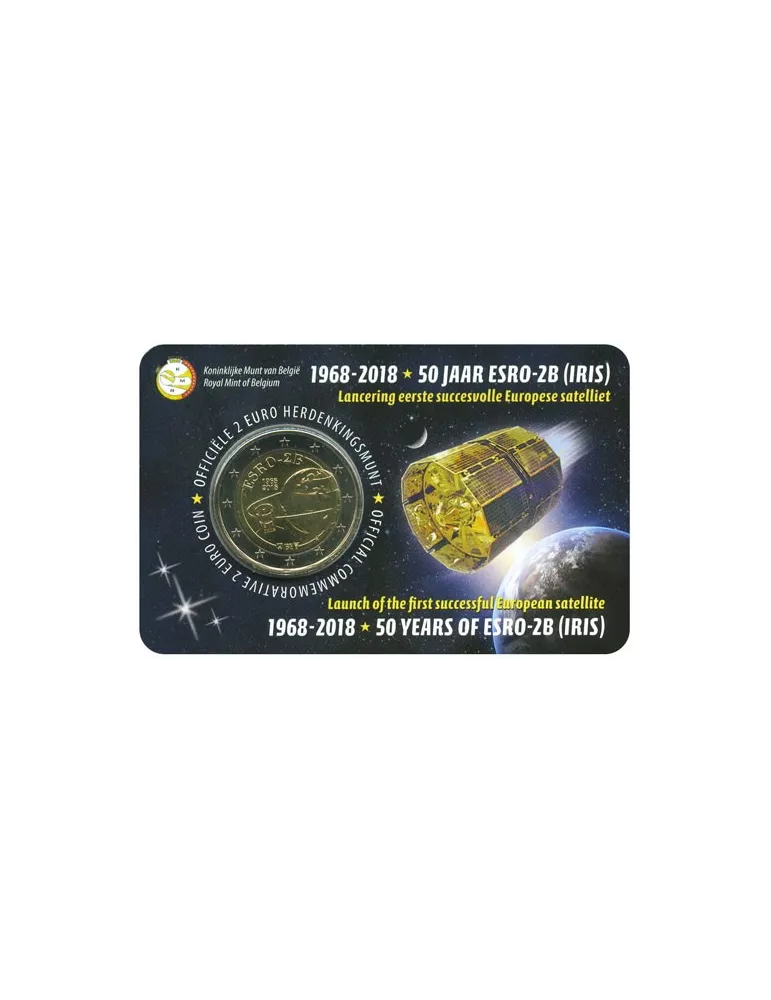 BU : 2 EURO COMMEMORATIVE 2018 : BELGIQUE - 50 ans Satellite Esro (Version flamande)