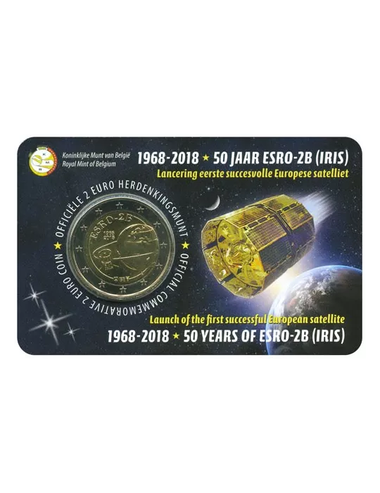 BU : 2 EURO COMMEMORATIVE 2018 : BELGIQUE - 50 ans Satellite Esro (Version flamande)