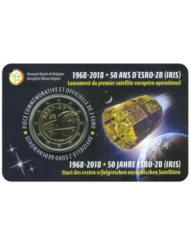 BU : 2 EURO COMMEMORATIVE 2018 : BELGIQUE - 50 ans Satellite Esro (Version francophone)