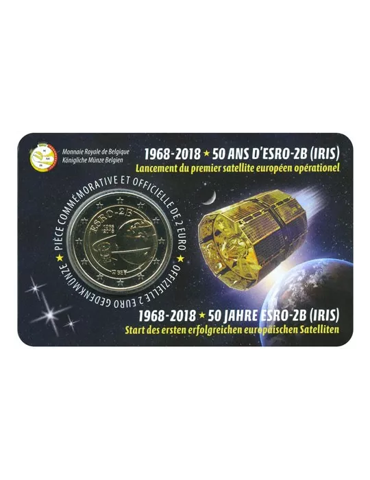 BU : 2 EURO COMMEMORATIVE 2018 : BELGIQUE - 50 ans Satellite Esro (Version francophone)
