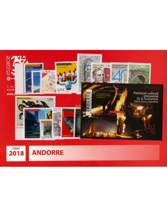 n° 809/823 - Timbre Andorre Année complète (2018)