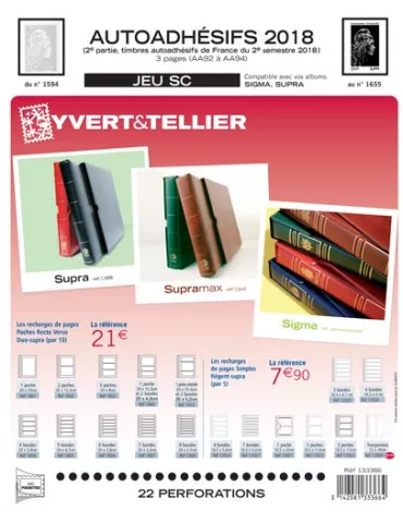 FRANCE AUTOADHESIFS SC : 2018 - 2E SEMESTRE (JEUX AVEC POCHETTES)