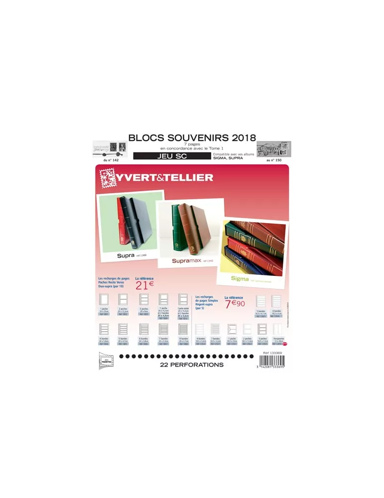 BLOCS SOUVENIRS SC : 2018 (JEUX AVEC POCHETTES)