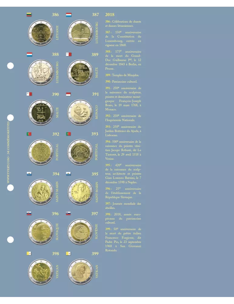 Recharges 2€ COMMÉMORATIFS (2018)