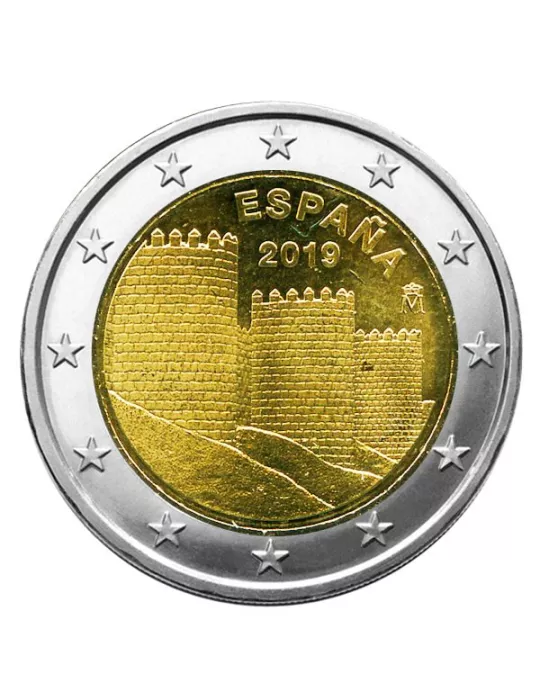 2 EURO COMMEMORATIVE 2019 : ESPAGNE (UNC - Les remparts d'Avila)