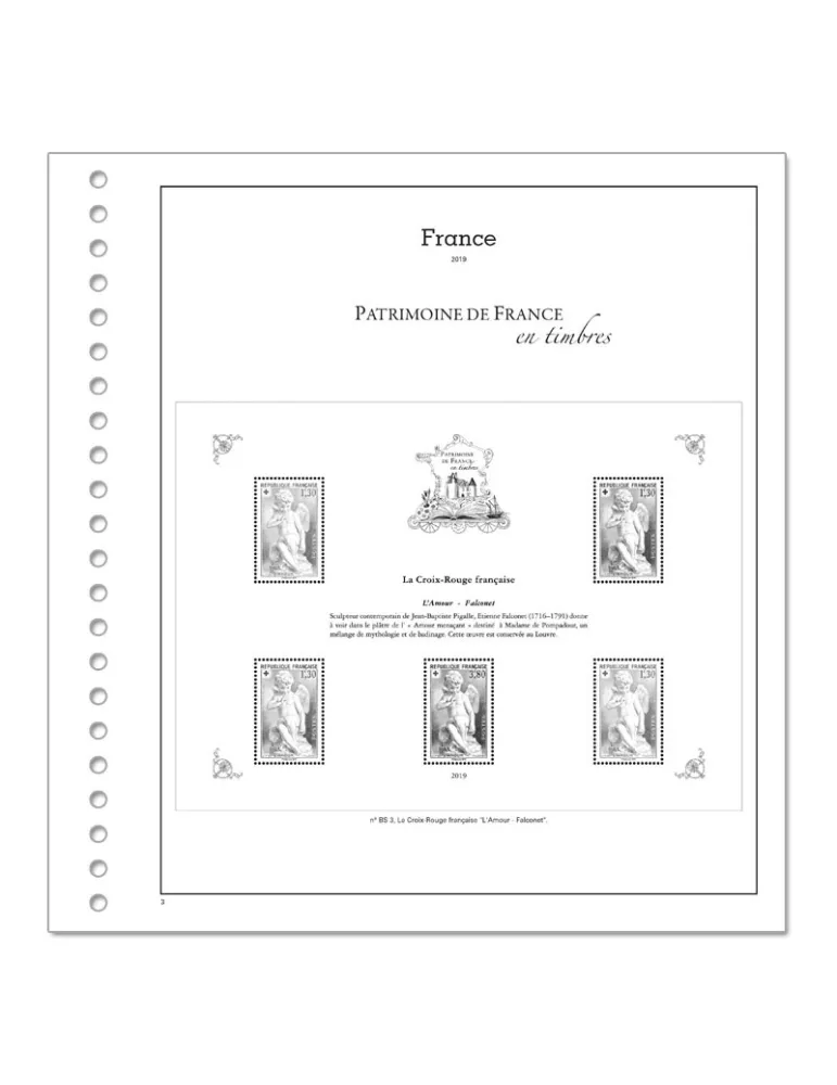 PATRIMOINE DE FRANCE EN TIMBRES SC : 2019 (JEUX AVEC POCHETTES)