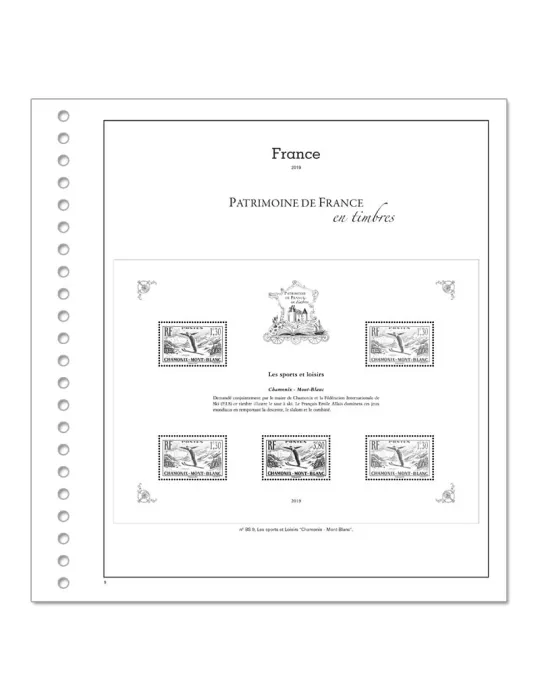 PATRIMOINE DE FRANCE EN TIMBRES SC : 2019 (JEUX AVEC POCHETTES)
