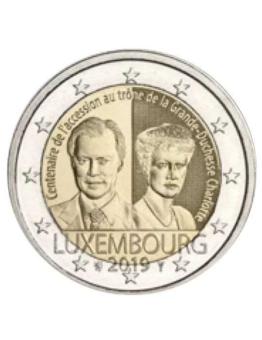 2 EURO COMMEMORATIVE 2019 : LUXEMBOURG (100 ans accession au trône de la Grande-Duchesse Charlotte)