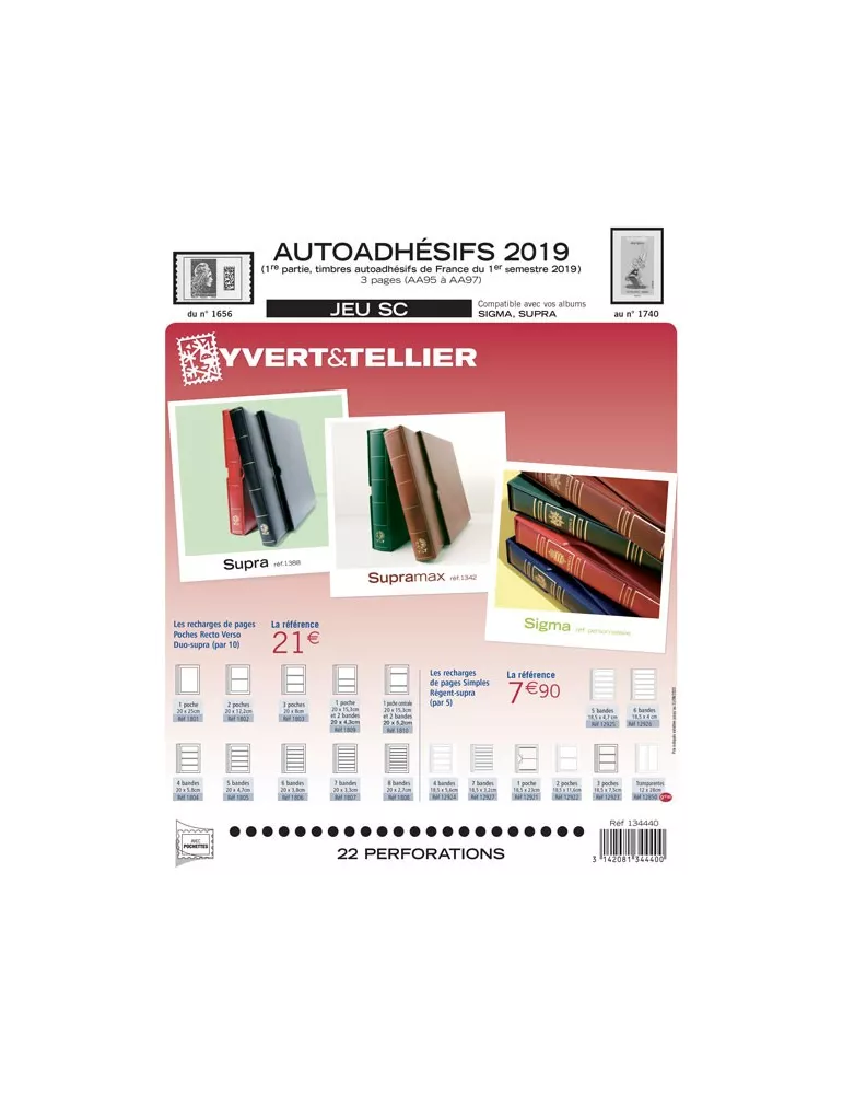 FRANCE AUTOADHESIFS SC : 2019 - 1ER SEMESTRE (JEUX AVEC POCHETTES)