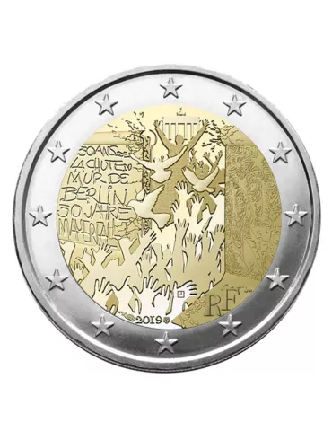 2 EURO COMMEMORATIVE 2019 : FRANCE (chute du mur de Berlin)