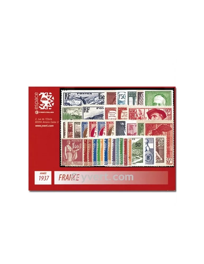 n° 334/371 - Timbre France Année complète (1937)