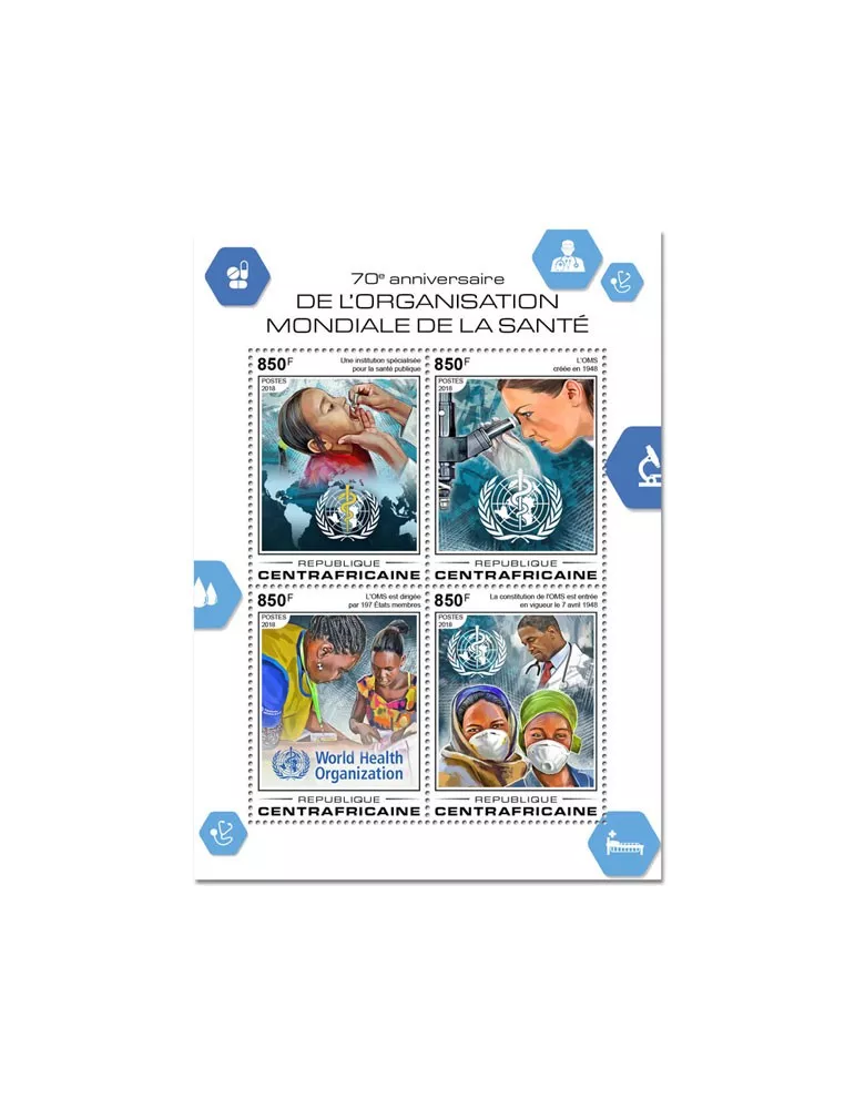 n° 5647/5650 - Timbre CENTRAFRIQUE Poste