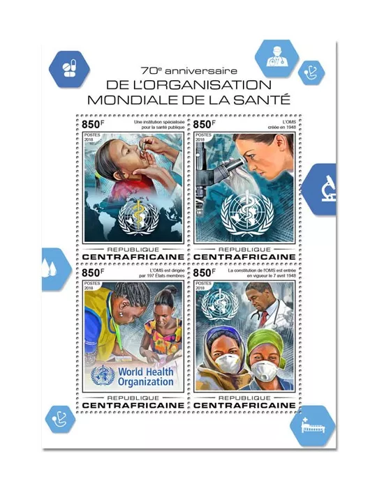 n° 5647/5650 - Timbre CENTRAFRIQUE Poste