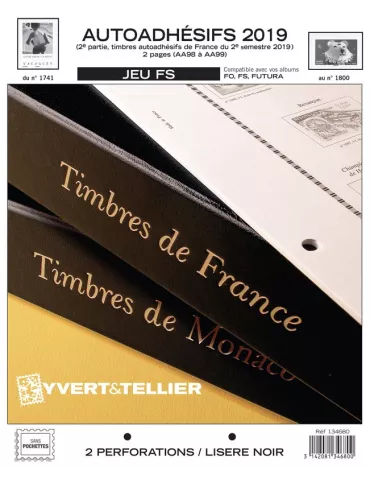 FRANCE AUTOADHESIFS FS : 2019 - 2E SEMESTRE (JEUX SANS POCHETTES)