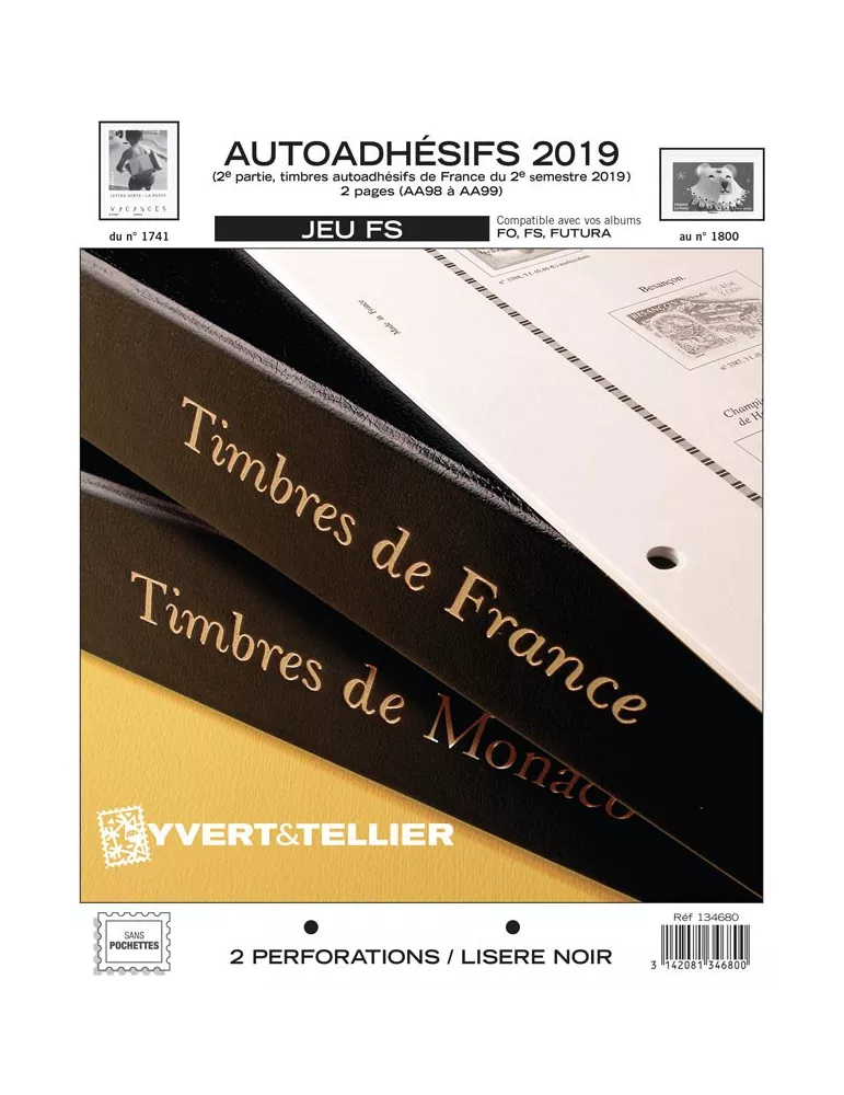 FRANCE AUTOADHESIFS FS : 2019 - 2E SEMESTRE (JEUX SANS POCHETTES)
