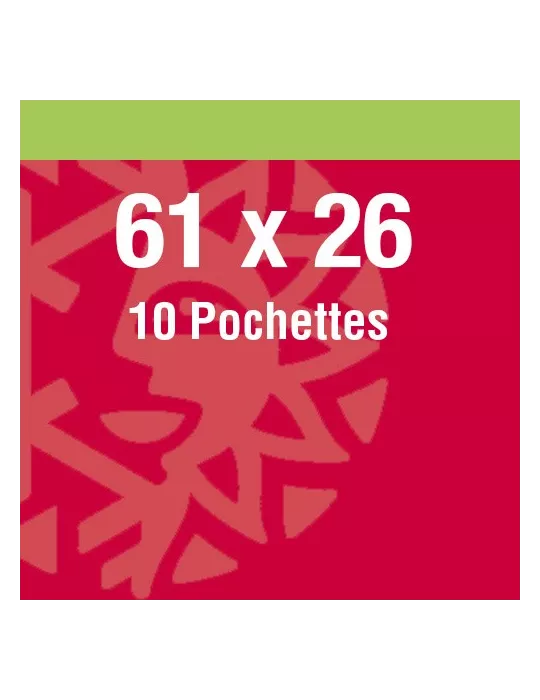 Pochettes simple soudure - Lxh:61x26mm (Fond noir)
