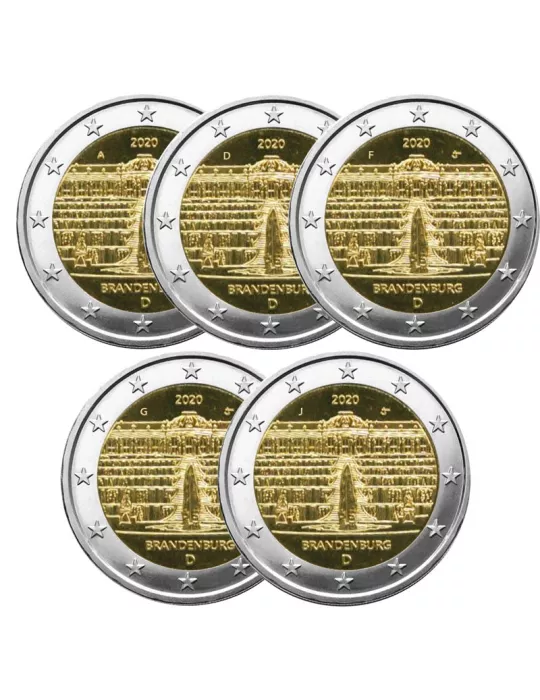 2 EURO COMMEMORATIVE 2020 : ALLEMAGNE - Presidence du BRANDEBOURG au Bundesrat (5 pièces)