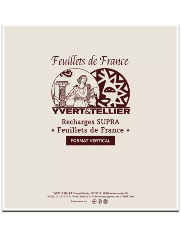 Pages verticales SUPRA FEUILLETS DE FRANCE : blanc avec cadre (x10)
