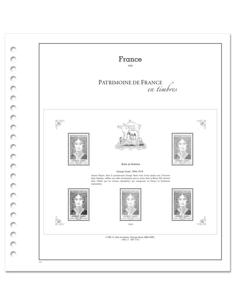 PATRIMOINE DE FRANCE EN TIMBRES SC : 2020 (JEUX AVEC POCHETTES)