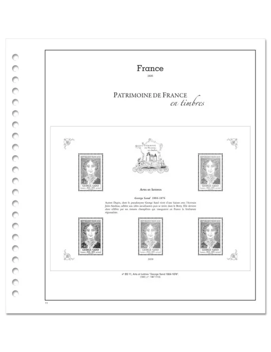 PATRIMOINE DE FRANCE EN TIMBRES SC : 2020 (JEUX AVEC POCHETTES)