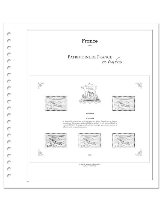 PATRIMOINE DE FRANCE EN TIMBRES SC : 2020 (JEUX AVEC POCHETTES)